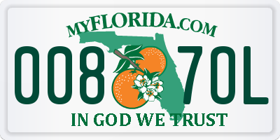 FL license plate 0087OL