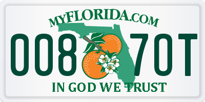 FL license plate 0087OT