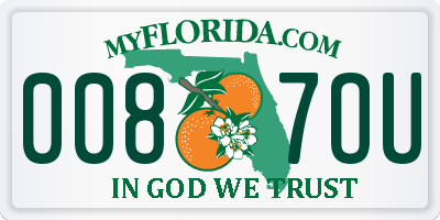 FL license plate 0087OU