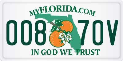 FL license plate 0087OV