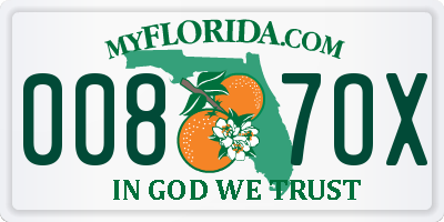 FL license plate 0087OX