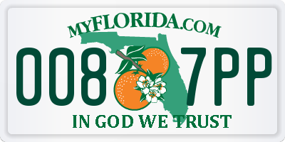 FL license plate 0087PP