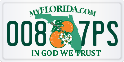 FL license plate 0087PS