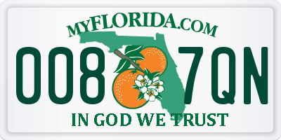 FL license plate 0087QN