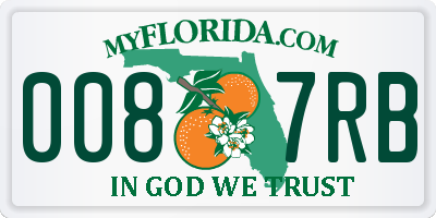 FL license plate 0087RB