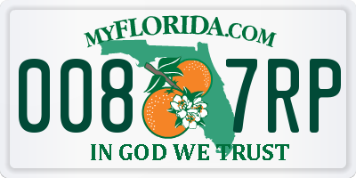 FL license plate 0087RP