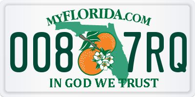 FL license plate 0087RQ