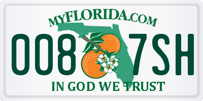 FL license plate 0087SH
