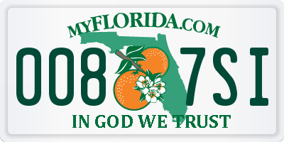 FL license plate 0087SI