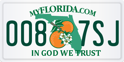 FL license plate 0087SJ