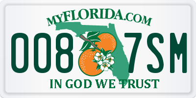 FL license plate 0087SM