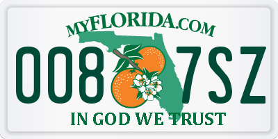 FL license plate 0087SZ