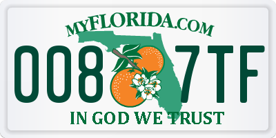 FL license plate 0087TF