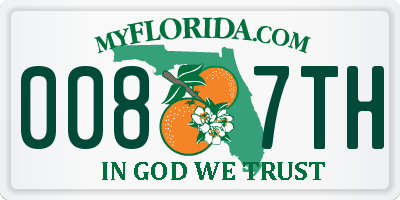 FL license plate 0087TH