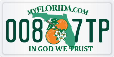 FL license plate 0087TP