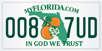 FL license plate 0087UD