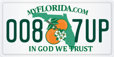 FL license plate 0087UP