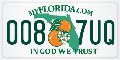 FL license plate 0087UQ