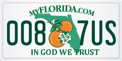 FL license plate 0087US