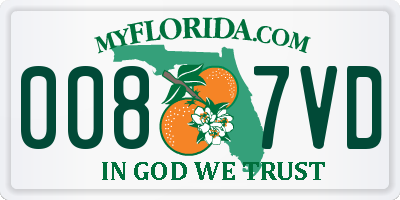 FL license plate 0087VD