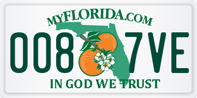 FL license plate 0087VE