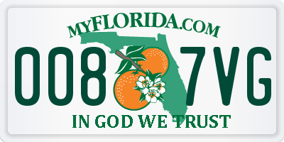FL license plate 0087VG