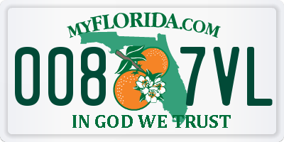 FL license plate 0087VL