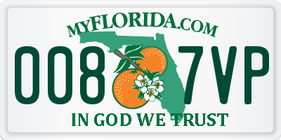 FL license plate 0087VP