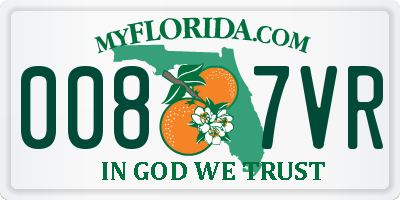 FL license plate 0087VR