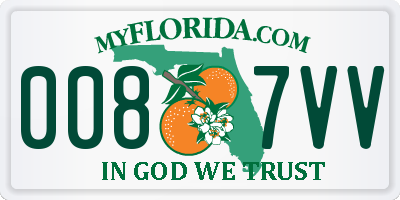 FL license plate 0087VV