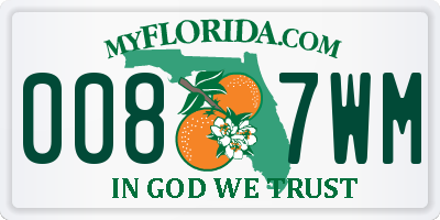FL license plate 0087WM