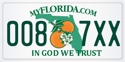 FL license plate 0087XX