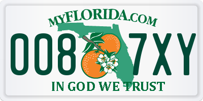 FL license plate 0087XY