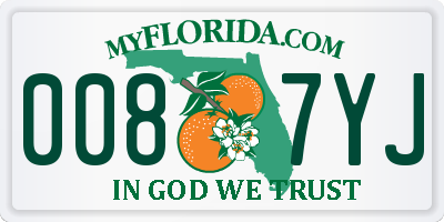 FL license plate 0087YJ