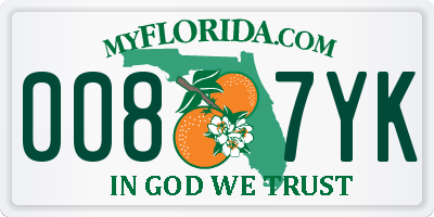 FL license plate 0087YK