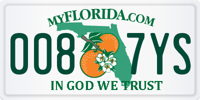 FL license plate 0087YS