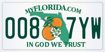 FL license plate 0087YW