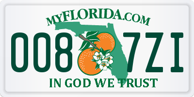 FL license plate 0087ZI