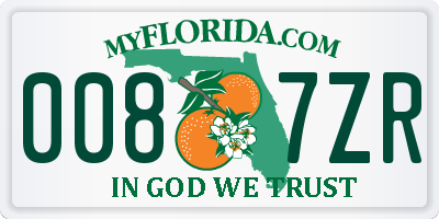 FL license plate 0087ZR