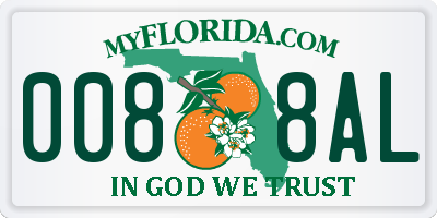 FL license plate 0088AL