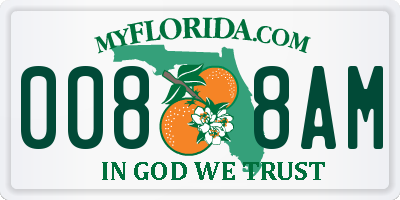 FL license plate 0088AM