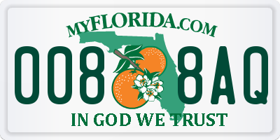 FL license plate 0088AQ