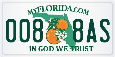 FL license plate 0088AS