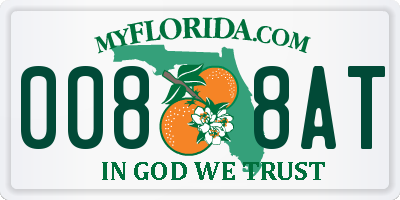 FL license plate 0088AT