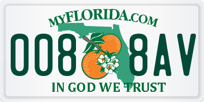 FL license plate 0088AV