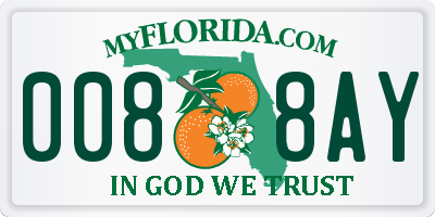 FL license plate 0088AY