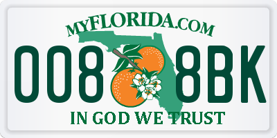 FL license plate 0088BK