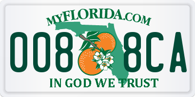 FL license plate 0088CA