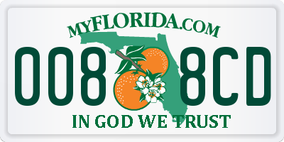 FL license plate 0088CD