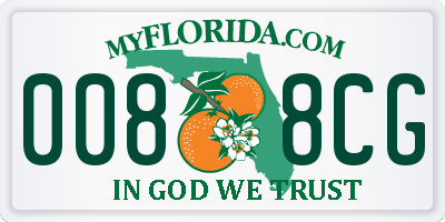 FL license plate 0088CG
